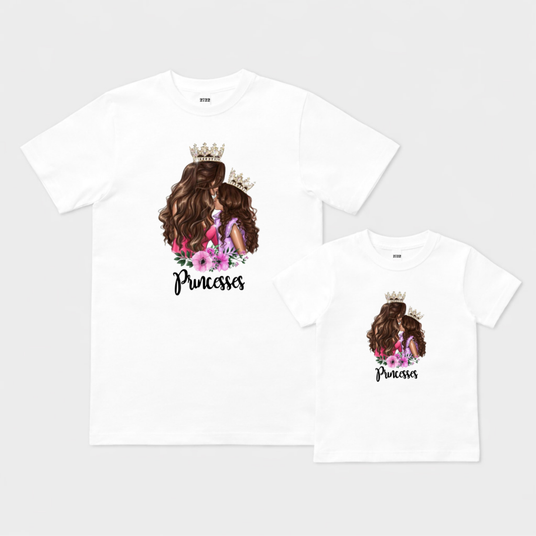 Set tricouri mami și fiica princesses