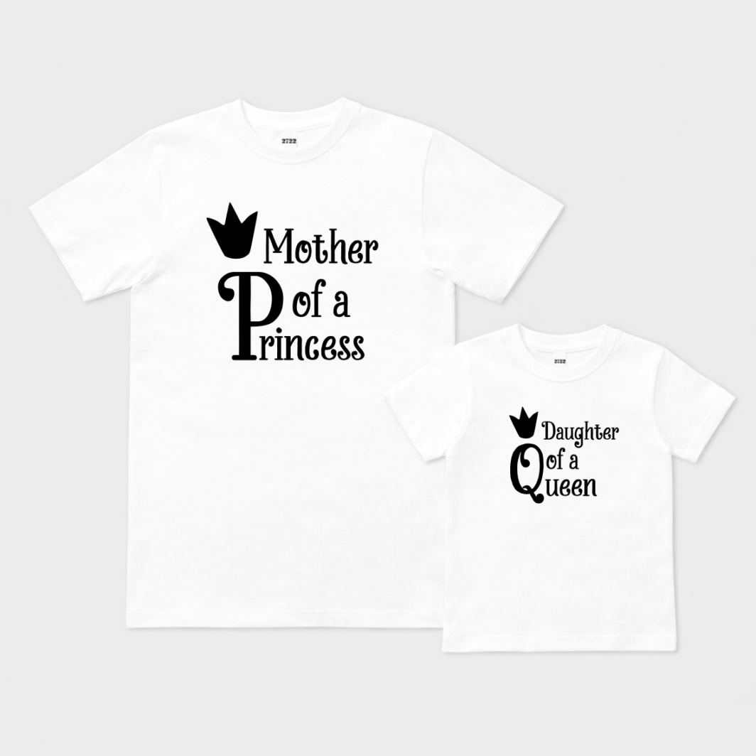 Set tricouri mami și fiica queen princess